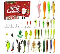 JIEBWCHA Fishing Lure Advent Calendar, Fishing Advent Calendar 2024, Fish Lure Set 24 Days | Fishing Advent Calendar, 24 Day Fishing Lure Set for Father Grandad