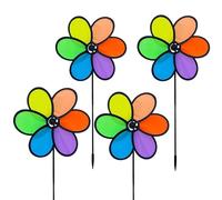 JIEBWCHA Garden Windmill | Decorative Rainbow Flower with Windlass Effect - Fun Animated Mobiles, Magic Garden Accessories And Outdoor Decoration for Children's Playground