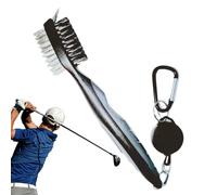 JIEBWCHA Golf Club Brush Cleaner for Grooves, Robust Groove Cleaner with Retractable Zipline, Sports Accessories for Practice Area, Travel, Golf Carts