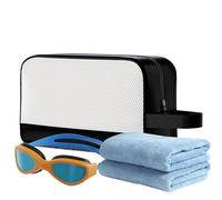 JIEBWCHA Gym Bag, Fitness Station for Women, Waterproof Beach Travel Bag, Toilet Storage, Shower Bag, Zip, Large Storage Organiser for Swimming, Fitness, Black ink, see description, See description