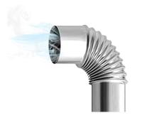 JIEBWCHA Heat-Resistant Flue Pipe for Stoves Stainless Steel 90 Degrees, Stove Pipe with 90 Degree Angle, Angle Chimney Lining 90°, Multi Flue Pipe, Stove Pipe, Flue Pipe Made of Sheet Metal