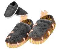 JIEBWCHA Heated Slippers for Home - Plush Heated Winter Slippers, Portable Unisex Adult Elderly - Indoor Reading TV Travel Work Students
