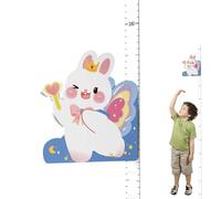JIEBWCHA Height Measurement Ruler for Kids, Height Measurement Ruler for Wall with Magnetic Bunny Decor, 65-183cm Removable Adhesive Gauge, Nursery Bedroom Decor