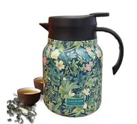 JIEBWCHA Hot Liquid Carafe, Vintage Tea Kettle - Floral Tea Kettle 1000ml Stainless Steel Tea Kettle - Thermal Jug - Thermal Teapot for Family Gatherings