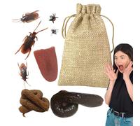 JIEBWCHA Kids Prank Kit - Novelty Poop Cockroach - April Fools Kit Novelty Prank Games Gags Practical Joke Toys Realistic Poop Roaches for Halloween Props