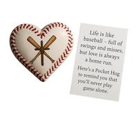JIEBWCHA Little Pocket Baseball | 3D Heart Shape Encouragement Keepsake | Ball Sports Motivational Cards - for Players Athletes Team Managers Fans Collectors Practice Game Days Training Camps