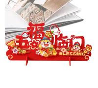 JIEBWCHA Lunar New Year Desk Decorations,Chinese New Year Table Decorations - Chinese Blessing Words Felt for Photo - Home Supplies, Year Decoration