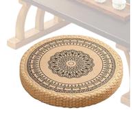 JIEBWCHA Meditation Cushion for the Seat, Hand-Woven Round Floor Cushion with Seat Comfort, Non-Slip Seat Pad for Living Room, Outdoor, Meditation and Yoga