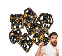 JIEBWCHA Metal Hollow Dice Set, Cold Dice Game | Hollow Steampunk Dragon Dice - Unique Metal Night Table Role Playing Accessories for Home, Bedroom, School