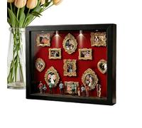 JIEBWCHA Mini Photo Frame Museum Us DIY with 8 Miniature 22.7 x 31.4 x 3.7 cm Exhibition Frame with Light Silhouette Boxes for Wedding, Birthday, Home, Apartment, Finca