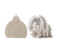 JIEBWCHA Nativity Scene Moulds, Resin Nativity Scene Mould, Ornament, Silicone Mould for Resin Home Decoration, Nativity Scene Silicone Mould for Home Decoration