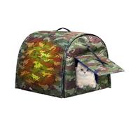 JIEBWCHA Outdoor Cat House for Winter | Bed for Pets with Insulation and Camouflage, Shelter for Stray Cats | For Kittens Puppies Outdoor Courtyard Patio Lawn Porch