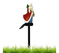 JIEBWCHA Outdoor Santa Solar Lights Christmas Yard Lawn Stake Lighting | Solar-Powered Path Light for Homeowners Landscapers Pathway Driveway Walkway Lawn Patio Deck Flower Bed A