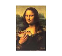 JIEBWCHA Parody Mona Lisa Bathroom Wall Art 30x40cm Mona Lisa Smile Bathroom Wall Decoration Vintage Humor Fun MonaLisa Bad Smell Aesthetics Painting Picture Walls Decor For Home Room Apartment