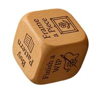 JIEBWCHA Quilting Decision Dice Handmade Engraved Wood Sewing Tool Quilters Decision Dice with Quilting Tasks for Home Travel Workshop Art Classes