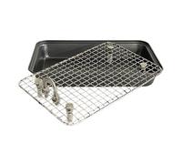 Jiebwcha Rabbit Litter Box, 30 x 20 x 4.5 cm Rabbit with Bunny, Stainless Steel for Small Animal Bath, Non Slip Base, Sturdy Easy Litter Pan for Rabbits