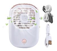 JIEBWCHA Rechargeable Hand Fan - Adjustable Neck Fan with Lanyard - Portable USB Rechargeable Table Fan Cooling Device for Home On the Go Travel Camping Walking Gym