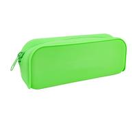 JIEBWCHA Silicone Pen Bag, Silicone Zip Pencil Bag, Soft Aesthetic Storage Pen Case, Multifunctional Silicone Cosmetic Bag for Stationery, Erasers, Brushes, Green, see description, See description