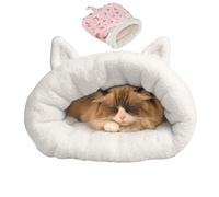 JIEBWCHA Sleeping Bag - Semi-Closed Warm Animal Cave - Robust Washable Winter Cat Bed | For Small Animals Indoor Outdoor Use All Year Round