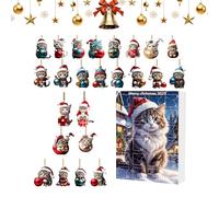 JIEBWCHA The Toy for Christmas - Countdown Calendar 2025 Cat Figure 2D Acrylic | Christmas Pendant Gift for Women Girls Daughters