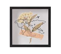 JIEBWCHA Travel Adventure Archive Shadow Box, 20x20x4.5cmTicket Shadow Box With Slot, Large Travel MemoryBox, ShadowFrame Boxes With World Map Design For Tickets Dried Flowers Photo Specimens Stamps