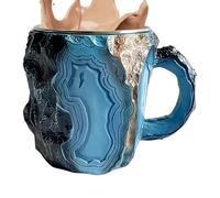 JIEBWCHA Travel Tea Mug - Handmade Drinking Vessel - Wide Imitation Crystal Mug with Heat Resistance for Household Kitchen and Workplace