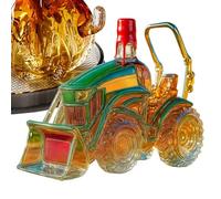 JIEBWCHA Whiskey Bottles, 3D Tractor Shaped Vodka Bottle, Glass Decanter Ornament Decoration for Home Bar Whiskey Lovers Family Cabinet Men