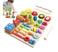 JIEBWCHA Wooden Puzzle Games for Learning Shapes - Sensory Wooden Puzzle for Sorting Shapes - Sensory Activity with Mathematicians for Children and Families
