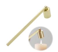 JIEBYTUY 1Pcs Candle Snuffer Tool, Stainless Steel Polished Candle Extinguisher Snuffer Accessory with Long Handle for Safely Extinguishing Most Candles & Aromatherapy(Gold)