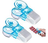 JIEBYTUY 2-Piece Tablet Splitting Device, Portable Medication Separator, Precision Cutting Mechanism for Daily Dosage Management