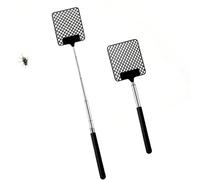 JIEBYTUY 2Pcs Extendable Fly Swatter, Stable Insect-eliminating Design, Stainless Steel & Plastic Construction, for Adult Household & Commercial Pest Control