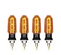 Jiechao Turning Indicators 8mm Motorcycle LED Turn Lights Amber Light Turn Lamp 12V Moto Lamp Accessories(4x Amber shell)