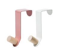 JIEDALIN 2 Pcs Heavy Duty Wooden Colour Towel Hooks Over The Door Hangers Hooks Coat Hooks Over Door Hanger for Hanging Clothes Towels Shoes Bags Hats