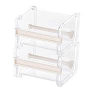 Jieddey Tape Dispenser,2 PCS Transparent Washi Tape Cutter Acrylic Sticker Cutters Roll Tape Holder Organizer Desktop Masking Holders for Office School Home