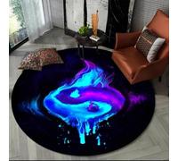 JIEDEDIAM 3d Chinese Tai Chi Bagua Yin Yang round carpet, suitable for living room kitchen bedroom sofa non-slip mat children's bedroom floor mat