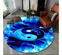JIEDEDIAM 3d Chinese Tai Chi Bagua Yin Yang round carpet, suitable for living room kitchen bedroom sofa non-slip mat children's bedroom floor mat