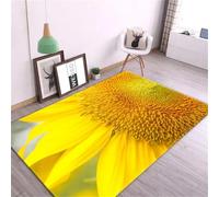 JIEDEDIAM 3d printed sunflower cute flower large area rug, living room non-slip super soft thick floor mat children's game crawling mat
