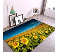 JIEDEDIAM 3d printed sunflower cute flower large area rug, living room non-slip super soft thick floor mat children's game crawling mat