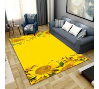 JIEDEDIAM 3d printed sunflower cute flower large area rug, living room non-slip super soft thick floor mat children's game crawling mat