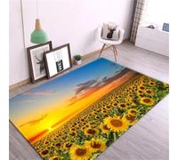 JIEDEDIAM 3d printed sunflower cute flower large area rug, living room non-slip super soft thick floor mat children's game crawling mat