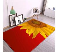 JIEDEDIAM 3d printed sunflower cute flower large area rug, living room non-slip super soft thick floor mat children's game crawling mat