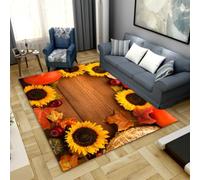 JIEDEDIAM 3d printed sunflower cute flower large area rug, living room non-slip super soft thick floor mat children's game crawling mat