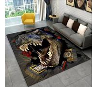 JIEDEDIAM 3d visual illusion dinosaur carpet, suitable for children's play crawling mat, living room bedroom sofa game room decoration
