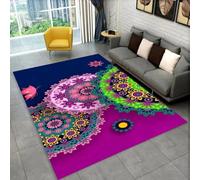 JIEDEDIAM Bohemian mandala geometric rugs, suitable for home living room bedroom sofa door mat decoration, children's non-slip floor mats