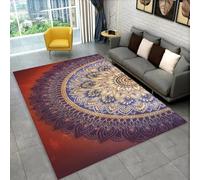 JIEDEDIAM Bohemian mandala geometric rugs, suitable for home living room bedroom sofa door mat decoration, children's non-slip floor mats