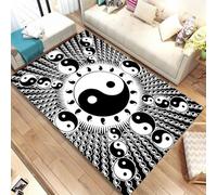 JIEDEDIAM Chinese Tai Chi Bagua Yin Yang carpet, living room decoration sofa table and chair leisure mat kitchen floor non-slip chair mat