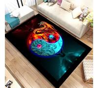 JIEDEDIAM Chinese Tai Chi Bagua Yin Yang carpet, living room decoration sofa table and chair leisure mat kitchen floor non-slip chair mat
