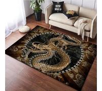 JIEDEDIAM Dragon Pattern Yin Yang Dragon Tiger Carpet, Living Room Bedroom Sofa Coffee Table Large Area Carpet Washable Bathroom Non-slip Mat