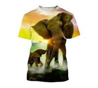 JIEDEDIAM Funny Animal Elephant Men Women Fashion T-shirts Adults Teens Novelty Casual T-shirts