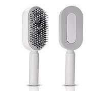 JiedHiur Self Cleaning Hair Brush, 3D Air Cushion Hair Brushes for Women, Airbag Massage Combs for Women, Hair Brush for Thick Hair (White)